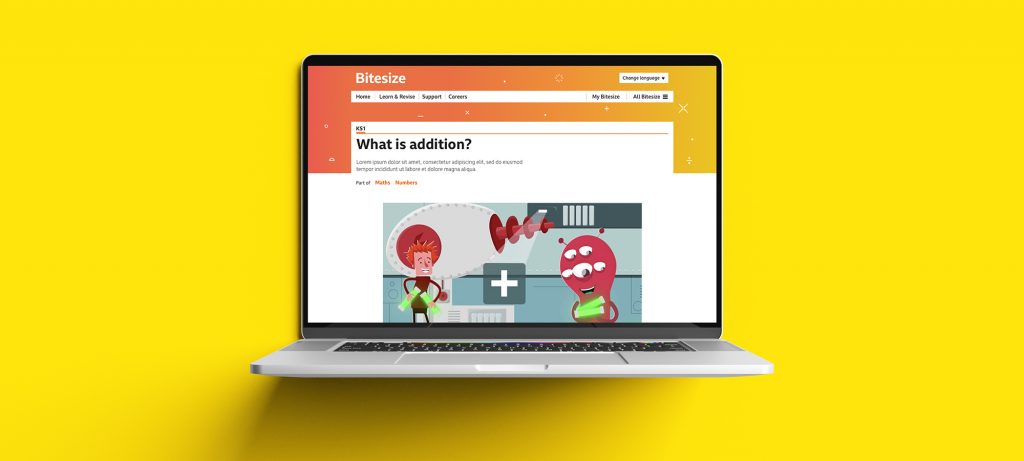 BBC bitesize on laptop